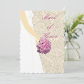 Elegante Wedding Gown Trauzeugin Card Einladung (Stehend Vorderseite)