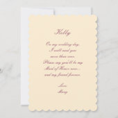 Elegante Wedding Gown Trauzeugin Card Einladung (Rückseite)