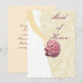 Elegante Wedding Gown Trauzeugin Card Einladung (Vorne/Hinten)
