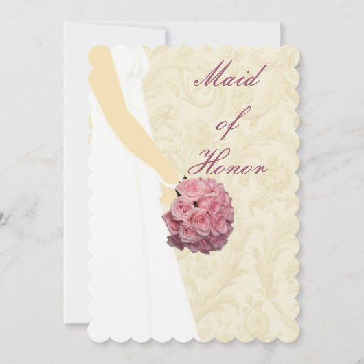 Elegante Wedding Gown Trauzeugin Card Einladung (Vorderseite)