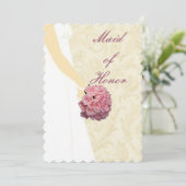 Elegante Wedding Gown Trauzeugin Card Einladung (Stehend Vorderseite)