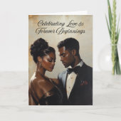 Elegante Wedding Grußkarte | Afrikanisch-Amerikani Karte (Vorderseite)