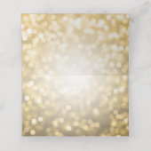 Elegante Wedding Guest Platzkarte Gold Bokeh Light (Innenseite Aufgefaltet)