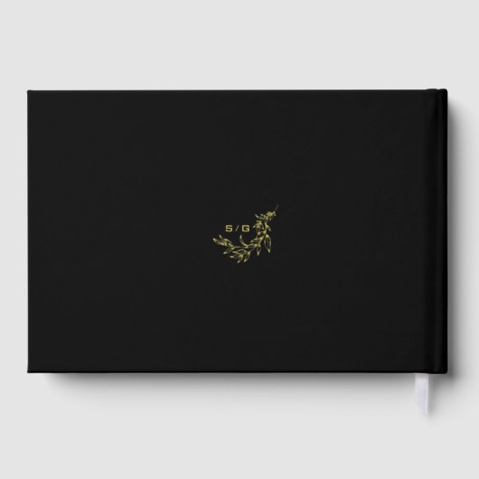 Elegante Wedding Guestbook Monogram Gold Foil Gästebuch (Rückseite)