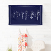 Elegante Wedding Individuellen Namens Navy Blue Wi Banner (Insitu)