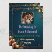 Elegante Wedding Invitation Card Schönes Paar Einladung (Vorne/Hinten)