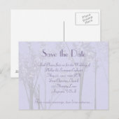 Elegante Wedding Invitation Lavender Tree Art Ankündigungspostkarte (Vorne/Hinten)