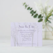 Elegante Wedding Invitation Lavender Tree Art Ankündigungspostkarte (Stehend Vorderseite)