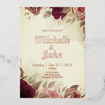 Elegante Wedding Invitation Rose Blume rot