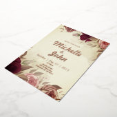 Elegante Wedding Invitation Rose Blume rot Folieneinladung (Gedreht)