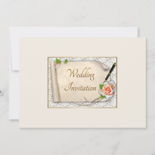 Elegante Wedding Invitation Scroll Einladung (Rückseite)