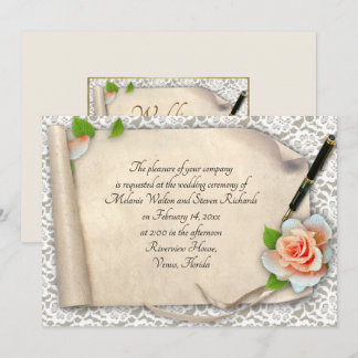 Elegante Wedding Invitation Scroll Einladung