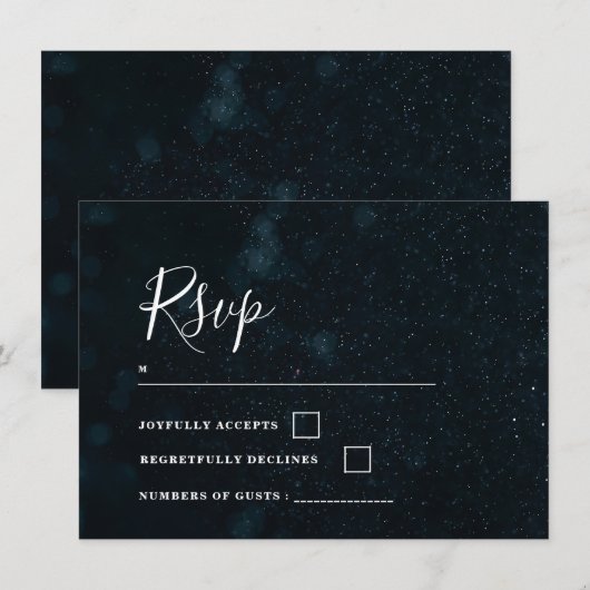 Elegante Wedding Invitation star night Rsvp Card (Vorne/Hinten)
