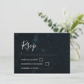 Elegante Wedding Invitation star night Rsvp Card (Stehend Vorderseite)