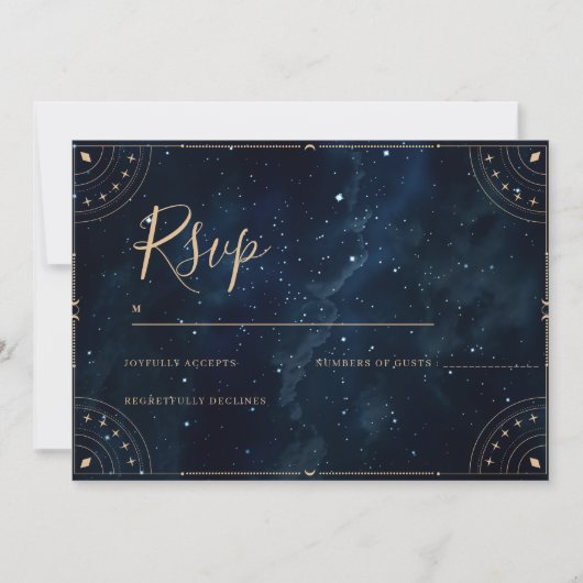 Elegante Wedding Invitation star night Rsvp Card Einladung (Vorderseite)