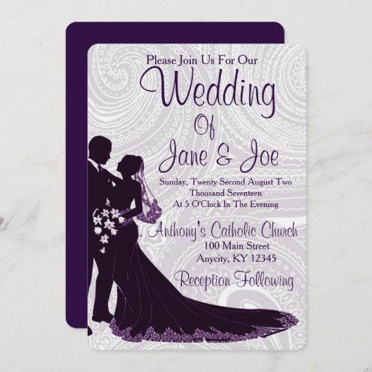 Elegante Wedding Invite Einladung (Vorne/Hinten)