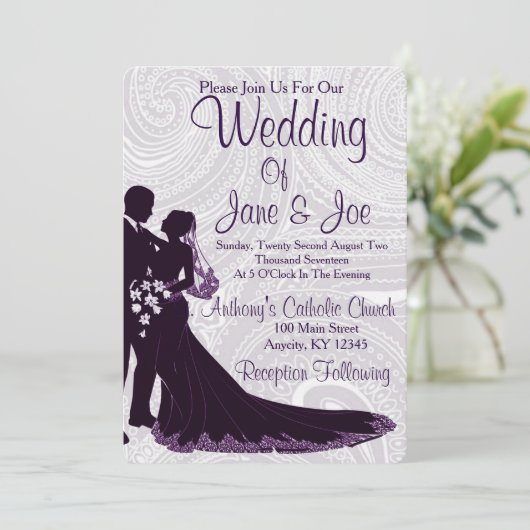 Elegante Wedding Invite Einladung (Stehend Vorderseite)