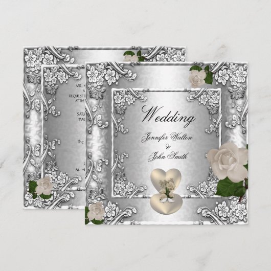 Elegante Wedding Invites Einladung (Vorne/Hinten)