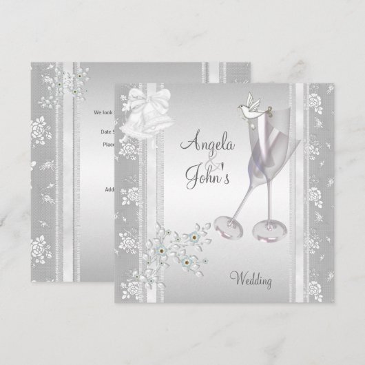 Elegante Wedding Invites Einladung (Vorne/Hinten)