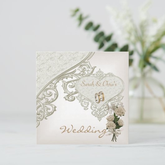 Elegante Wedding Invites Einladung (Stehend Vorderseite)