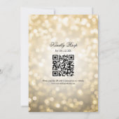 Elegante Wedding Lights Vintag Gold QR UAWG Einladung (Rückseite)