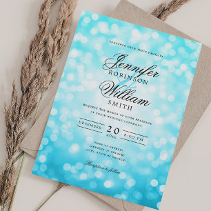 Elegante Wedding Lights Vintag Türkis QR UAWG Einladung