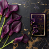 Elegante Wedding Lila Lilies Script Details Card RSVP Karte