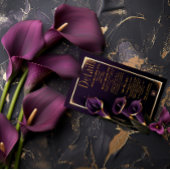 Elegante Wedding Lila Lilies Script Details Card RSVP Karte