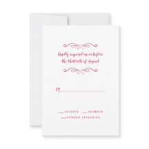 Elegante Wedding Magenta Red White Classic Formal