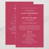 Elegante Wedding Magenta Roter Chic Zeremonie Prog (Vorne/Hinten)