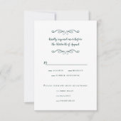 Elegante Wedding Meal Classic Emerald Green Chic RSVP Karte (Vorderseite)