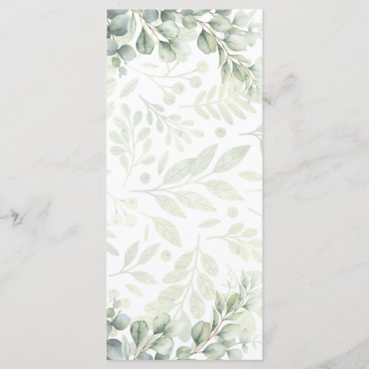 Elegante Wedding Menu Card | benutzerdefinierte Ho Menükarte (Rückseite)