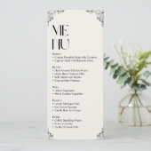 Elegante Wedding Menu Card - Minimalistischer Empf Menükarte (Stehend Vorderseite)