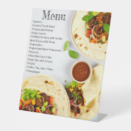 Elegante Wedding Menu Card - Modernes Essen Sockelschild