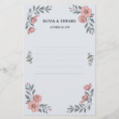Elegante Wedding Menu Card - Olivia & Edward (Rückseite)
