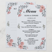 Elegante Wedding Menu Card - Olivia & Edward (Vorne/Hinten)