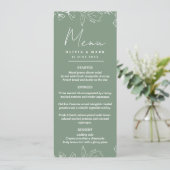 Elegante Wedding Menu Card Personalisiert mit Name Menükarte (Stehend Vorderseite)