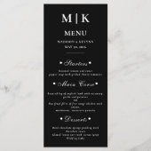Elegante Wedding Menu Cards Menükarte (Vorderseite)