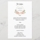 Elegante WEDDING MENU Drinks. (Vorderseite)