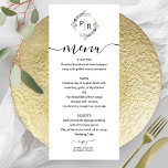 Elegante Wedding Menu Floral Monogram Card<br><div class="desc">Eine schlichte monogramm Aquarellkarte mit Blumengrau, Creme und Beige. Einfach mit Ihren Daten personalisieren. Moderne boho Hochzeitskarte bearbeitbar, Kränze Foto Hochzeitseinladung, anpassbar, Kalligrafie handgeschriebenen Schriftart, einfach, elegant. ANKUNFT: Wenn Sie eine Anpassung des Designs benötigen, kontaktieren Sie mich bitte über den Chat; wenn Sie Informationen über Ihre Bestellung, Versandoptionen, etc. benötigen,...</div>