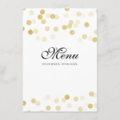 Elegante Wedding Menu Imitats Gold Foil Glitzer Li Menükarte (Rückseite)