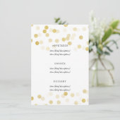 Elegante Wedding Menu Imitats Gold Foil Glitzer Li Menükarte (Stehend Vorderseite)