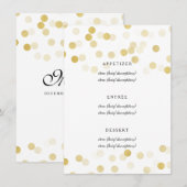 Elegante Wedding Menu Imitats Gold Foil Glitzer Li Menükarte (Vorne/Hinten)