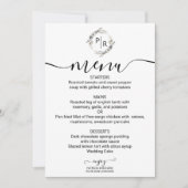 Elegante Wedding Menu Moderne Kalligraphie Karte (Vorderseite)