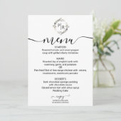 Elegante Wedding Menu Moderne Kalligraphie Karte (Stehend Vorderseite)