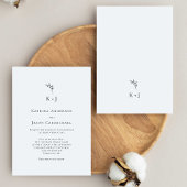 Elegante Wedding Minimal Simple Monogram Einladung