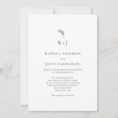 Elegante Wedding Minimal Simple Monogram Einladung (Vorderseite)