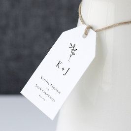 Elegante Wedding Minimal Simple Monogram Geschenkanhänger