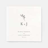 Elegante Wedding Minimal Simple Monogram Serviette (Vorderseite)