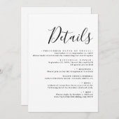Elegante Wedding Modern Script Details Einladung (Vorne/Hinten)